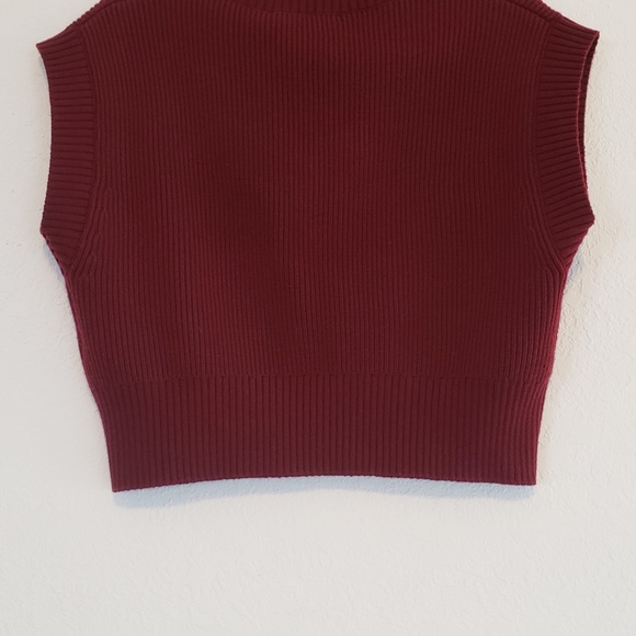 NWT Zara Beautiful Burgundy Wool Blend Vest - Picture 14 of 14